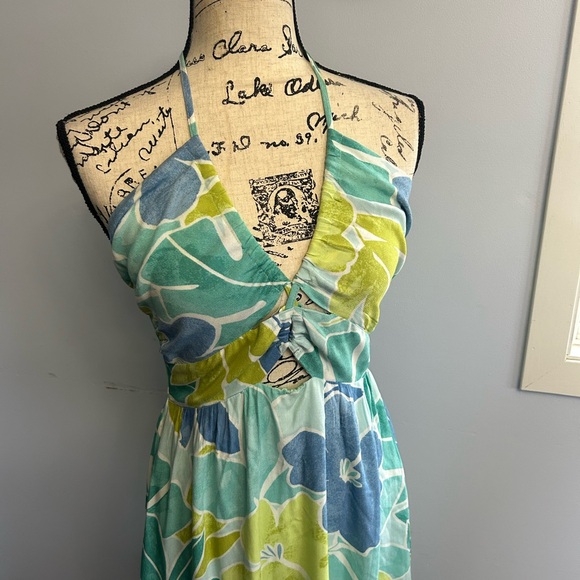 Lulu's Yellow and Green Ruched Tiered Sundress - Picture 4 of 12